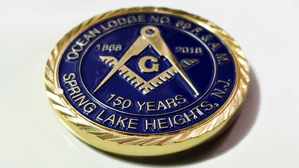 Masonic Commemorative  2" Challenge Coin Dark Golden 3D Design  Nice Mason Gift 