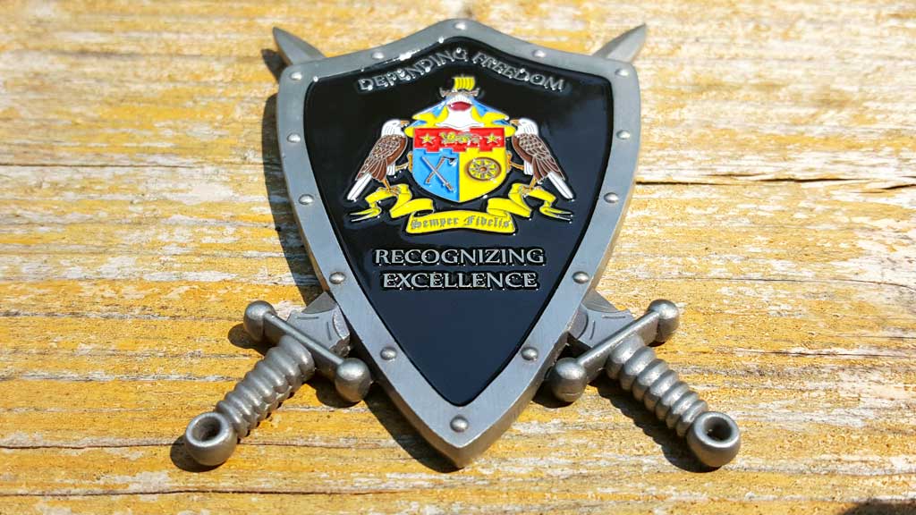 Military Challenge Coins Sword Cutout