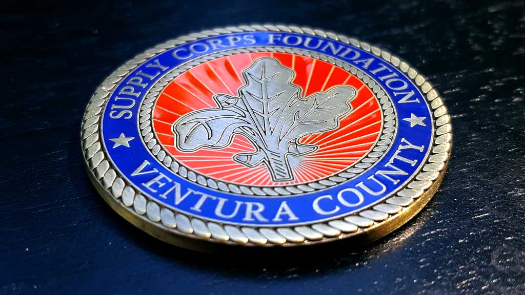 supply corps challenge coin back