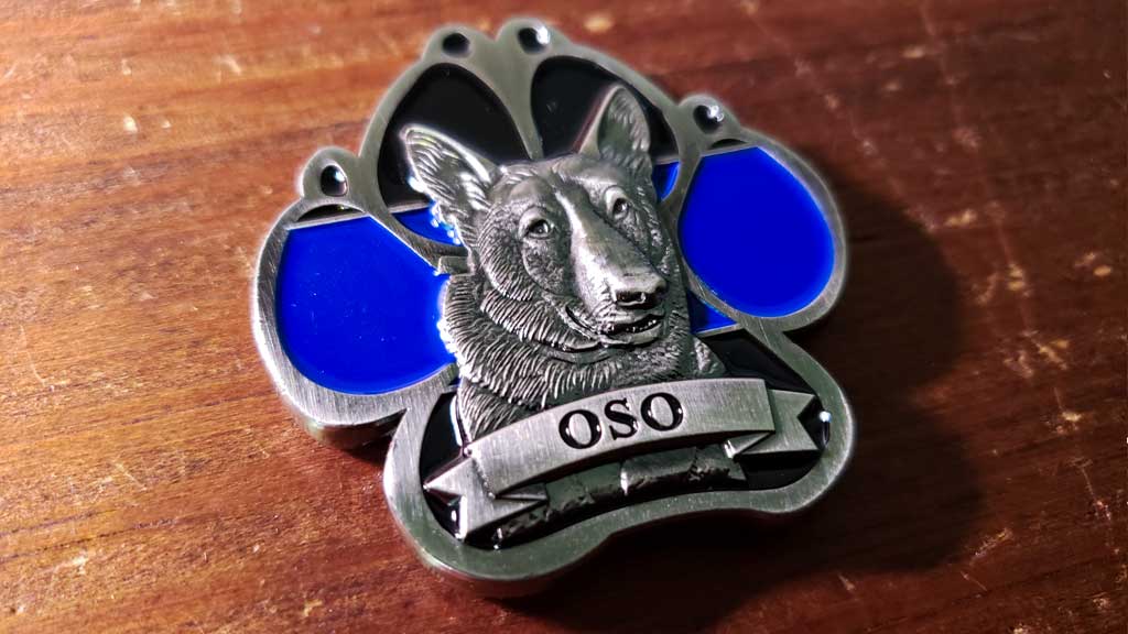 Military Police K9 Challenge Coin Back