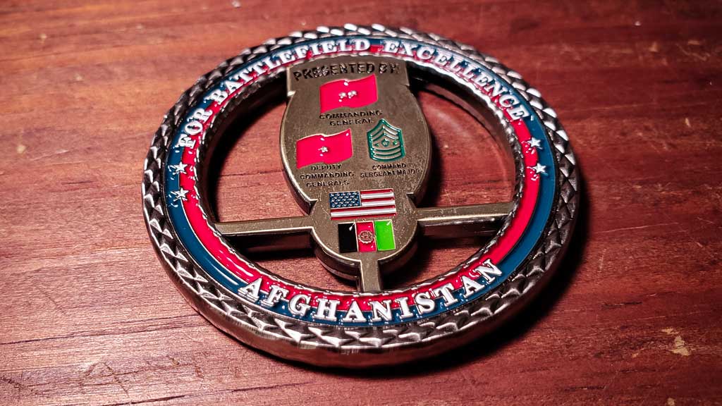 afghanistan NATO army challenge coin front