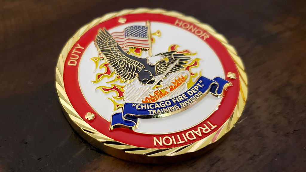 chicago fire department coin front