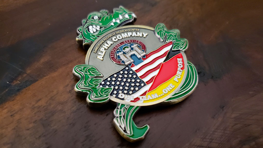 alpha company challenge coin back