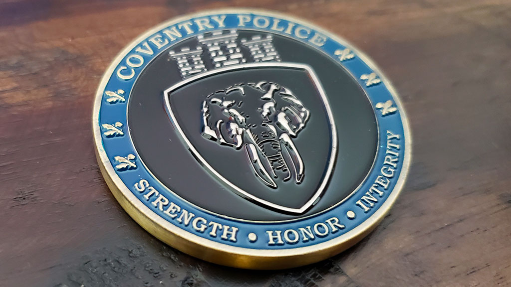 coventry police challenge coin front