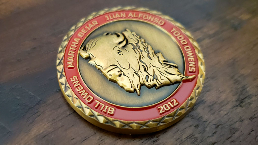 red bison challenge coin front