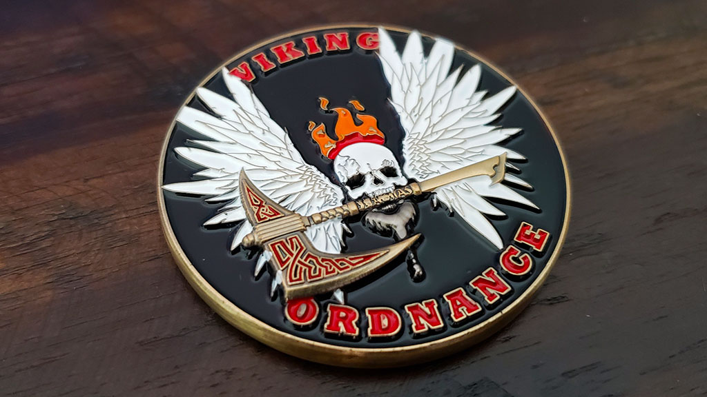 viking ordnance challenge coin front