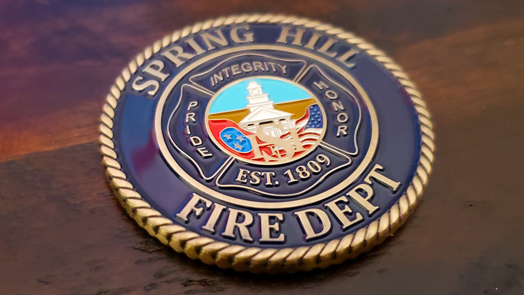 spring hill fire dept coin front