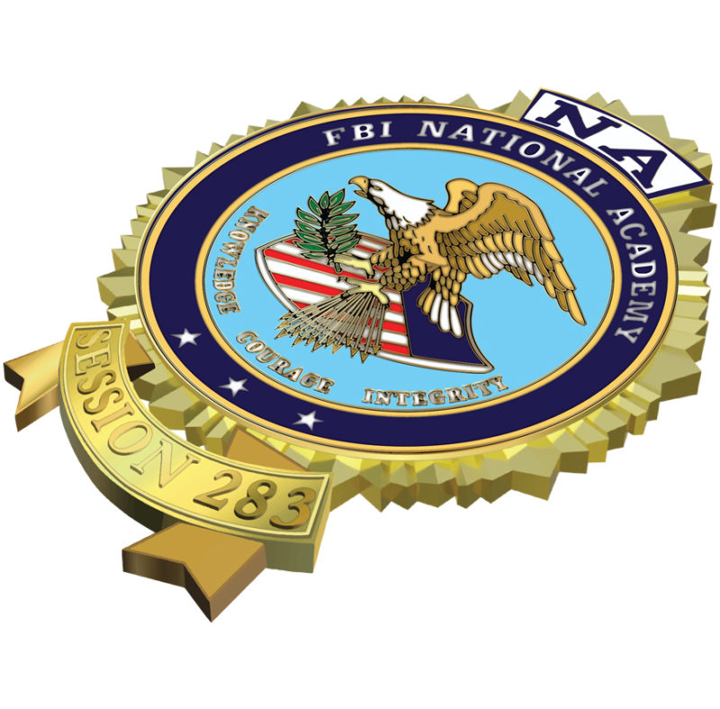 Custom FBI challenge coin created for a field training class graduation