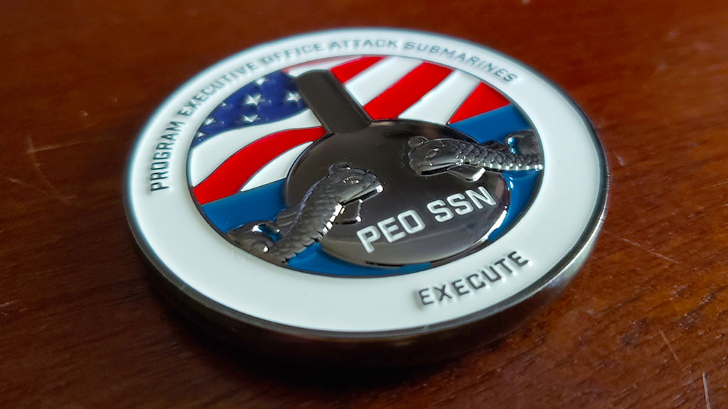 team submarine challenge coin back