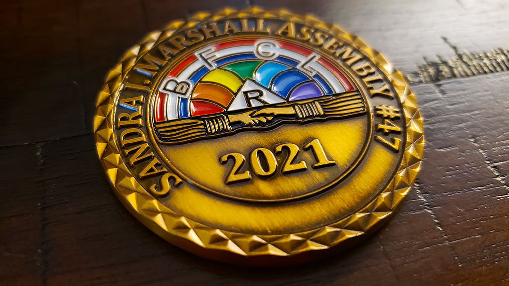 rainbow girls challenge coin front