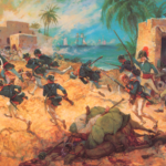 Battle of Derna art by Colonel Charles Waterhouse ins[iring "to the shores of tripoli"