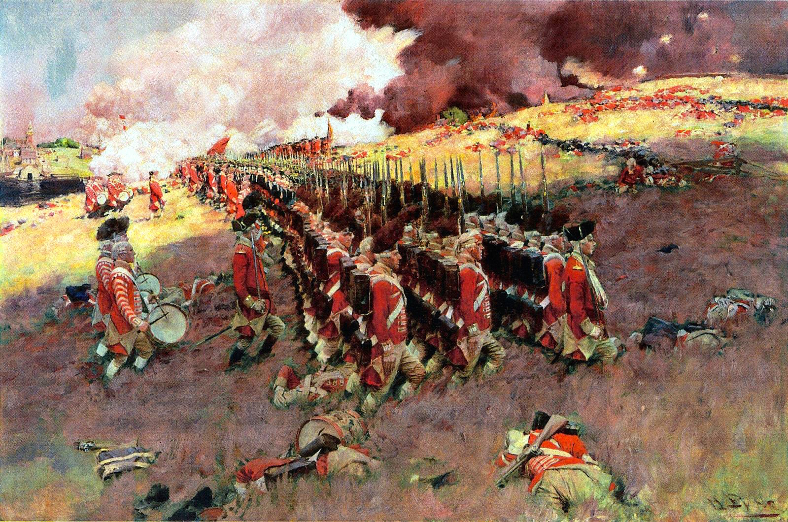 battle of bunker hill painting by Pyle