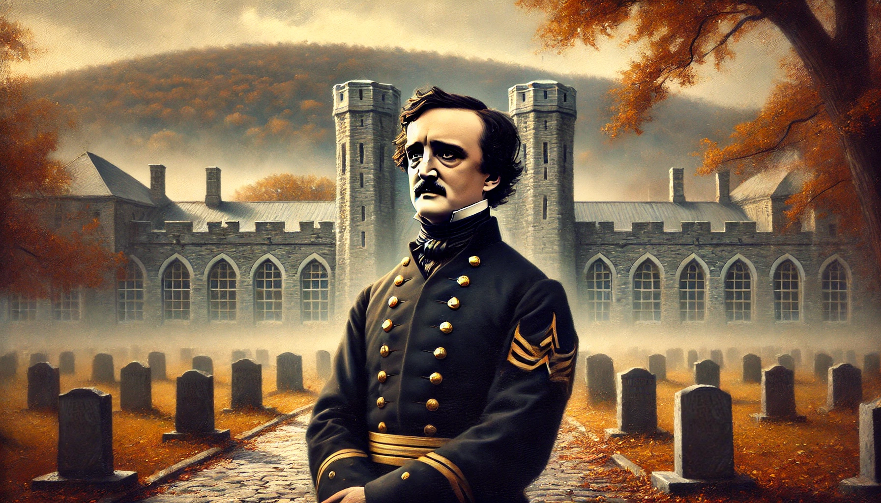 A historical painting of Edgar Allan Poe