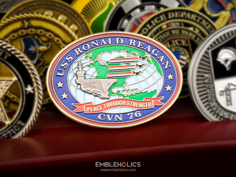 USS Ronald Reagan CVN-76 Challenge Coin – Peace Through Strength