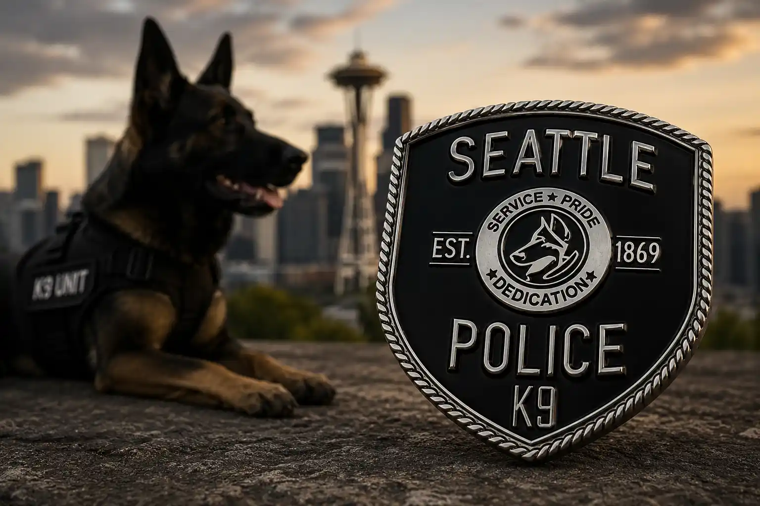 Seattle Police Custom Challenge coin for a K9 Unit